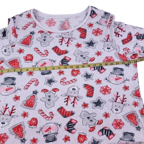 Secret Treasures Snowman Reindeer Candy Cane Holiday Jogger Pajamas Sleep Set - Picture 15 of 16